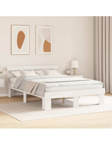 Struttura del letto Bianco 140 x 200 cm Pino massello