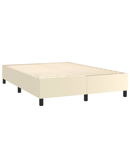Giroletto a Molle con Materasso e LED Crema 140x200 cm