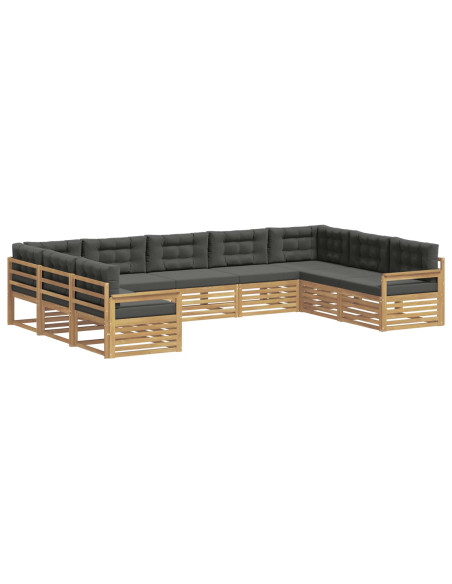 Set di divani da esterno con cuscino 9 pcs Bianco e Antracite