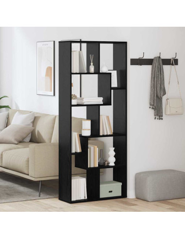 Armadio per Libri Rovere Nero 67 x 25 x 162 cm