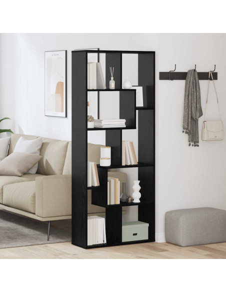 Armadio per Libri Rovere Nero 67 x 25 x 162 cm