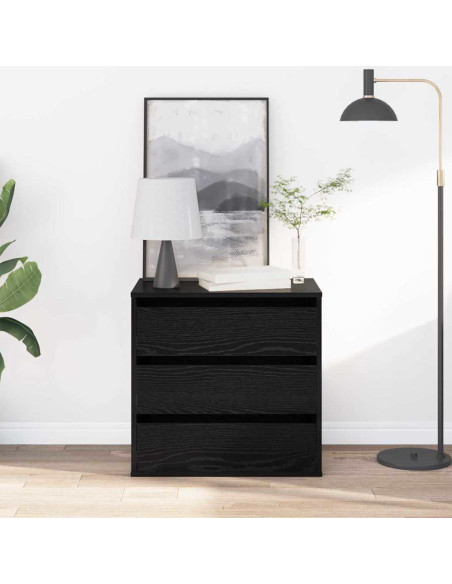 Mobile con Cassetti Nero 60 x 41 x 58 cm Legno multistrato