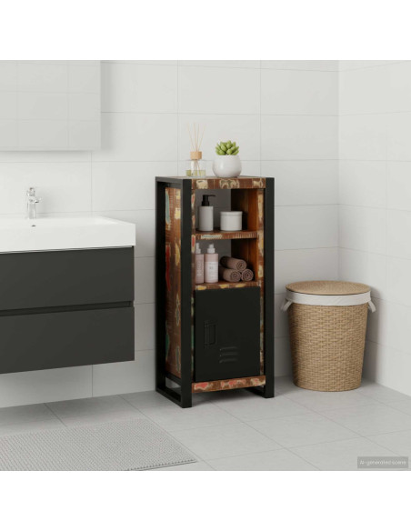 Mobile da Bagno con porta Marrone Legno Recuperato Massello