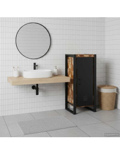 Mobile da Bagno con porta Marrone Legno Recuperato Massello