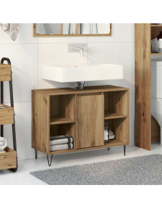 Mobile da Bagno con porta Rovere artigianale 80 x 33 x 60 cm