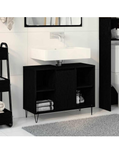 Mobile da Bagno Nero 80 x 33 x 60 cm Legno multistrato