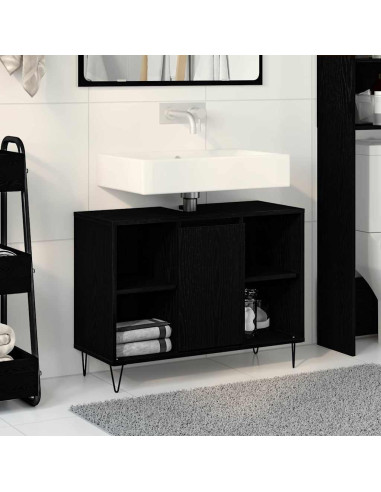 Mobile da Bagno Nero 80 x 33 x 60 cm Legno multistrato