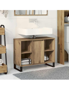 Mobile da Bagno con porta Rovere artigianale 80 x 33 x 60 cm