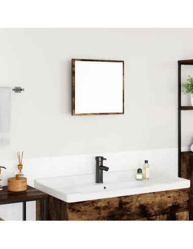 Specchio da bagno LED con specchio Rovere fumé 40 x 37 x 8.5 cm
