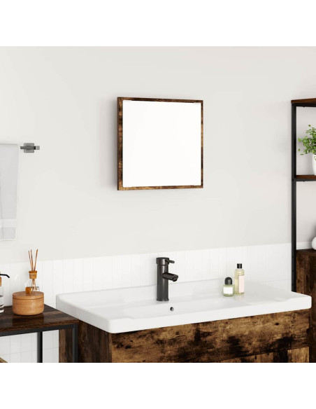 Specchio da bagno LED con specchio Rovere fumé 40 x 37 x 8.5 cm