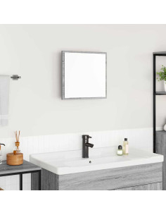 Specchio da bagno LED Grigio Sonoma 40 x 37 x 8.5 cm