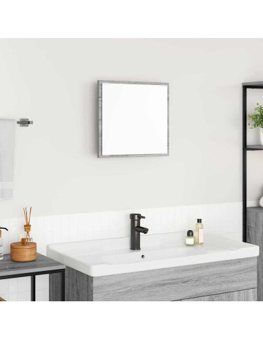 Specchio da bagno LED Grigio Sonoma 40 x 37 x 8.5 cm