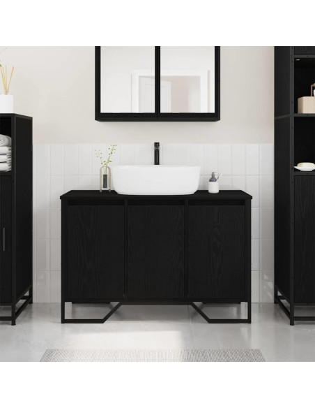Mobiletto per Lavabo Altro Rovere Nero 91 x 35 x 60 cm