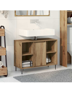 Mobile da Bagno con porta Rovere artigianale 80 x 33 x 60 cm