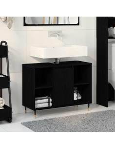 Mobile da Bagno Nero 80 x 33 x 60 cm Legno multistrato