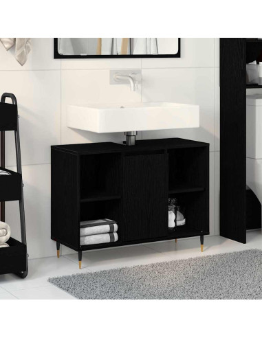 Mobile da Bagno Nero 80 x 33 x 60 cm Legno multistrato