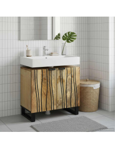 Armadio per Lavabo da Bagno con porta Marrone 62 x 33 x 58 cm