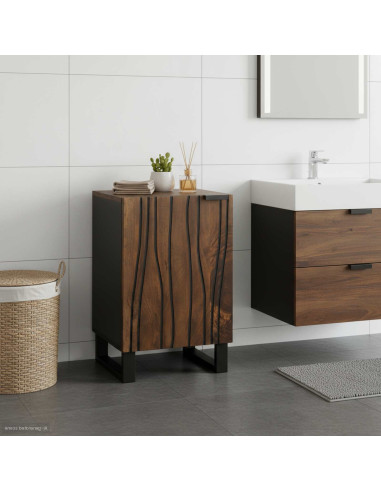 Armadio per Lavabo da Bagno con porta Noce 38 x 33,5 x 58 cm