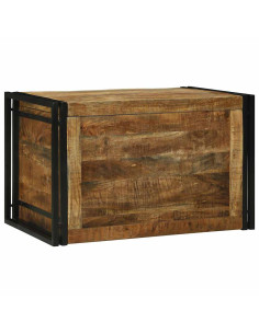 Scatola di Stoccaggio 80 x 50 x 50 cm Legno di Mango Grezzo