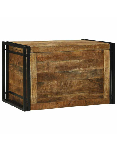 Scatola di Stoccaggio 80 x 50 x 50 cm Legno di Mango Grezzo
