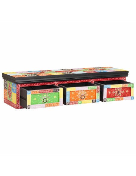 Mobile TV Multicolore 100 x 30 x 24 cm Legno massello di mango