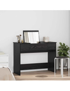 Tavolo per Cosmetici con cassetto Rovere Nero 100 x 45 x 76 cm