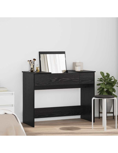 Tavolo per Cosmetici con cassetto Rovere Nero 100 x 45 x 76 cm