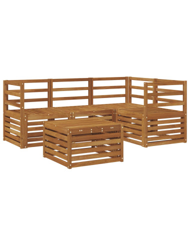 Set divani 5 pcs Naturale Legno di Acacia Massello