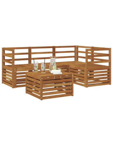 Set divani 5 pcs Naturale Legno di Acacia Massello