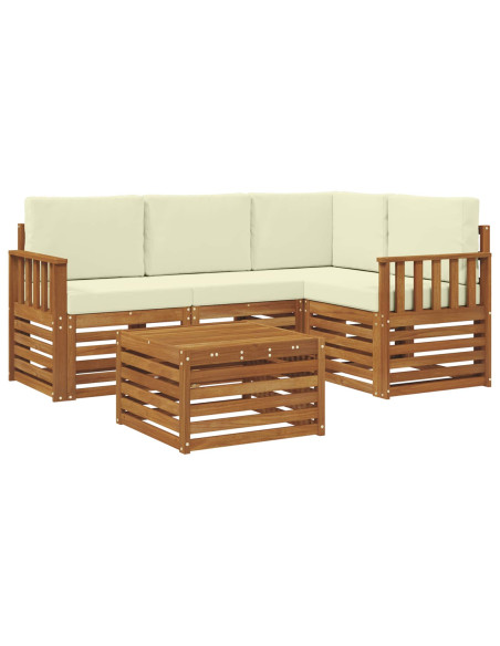 Set di Mobili 5 pcs Naturale e Crema Legno multistrato