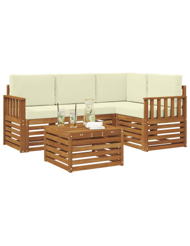 Set di Mobili 5 pcs Naturale e Crema Legno multistrato