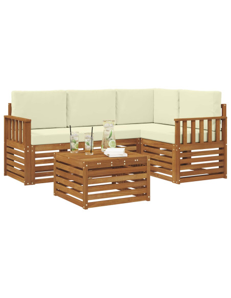 Set di Mobili 5 pcs Naturale e Crema Legno multistrato