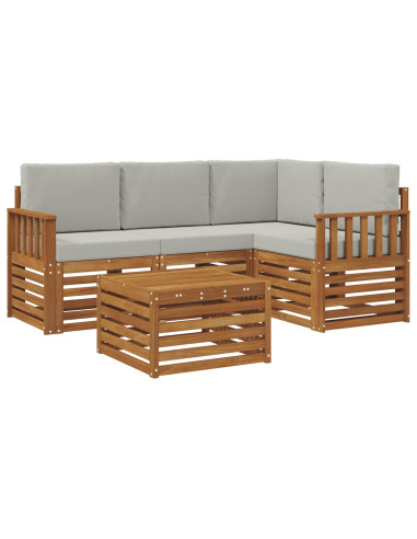 Set di Mobili 5 pcs Grigio Naturale e Chiaro Legno multistrato