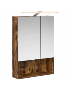 Mobiletto per specchio da bagno Rovere fumé 50 x 14,5 x 70 cm 2