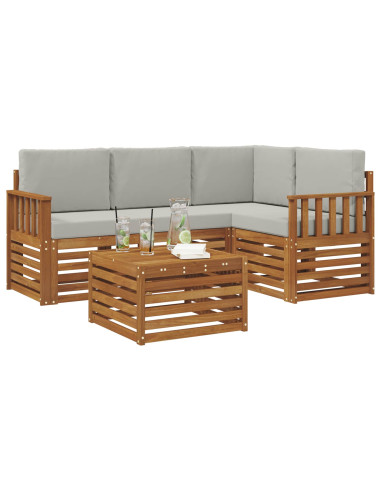Set di Mobili 5 pcs Grigio Naturale e Chiaro Legno multistrato