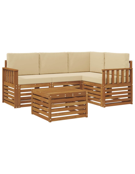 Set di Mobili 5 pcs Naturale e Beige Legno multistrato