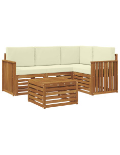 Set di Mobili 5 pcs Naturale e Crema Legno multistrato 2