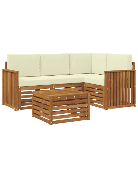 Set di Mobili 5 pcs Naturale e Crema Legno multistrato