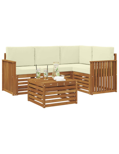 Set di Mobili 5 pcs Naturale e Crema Legno multistrato