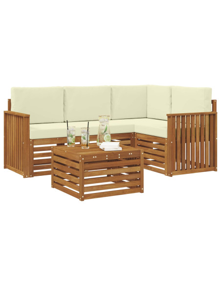 Set di Mobili 5 pcs Naturale e Crema Legno multistrato