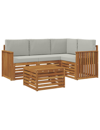 Set di Mobili 5 pcs Grigio Naturale e Chiaro Legno multistrato