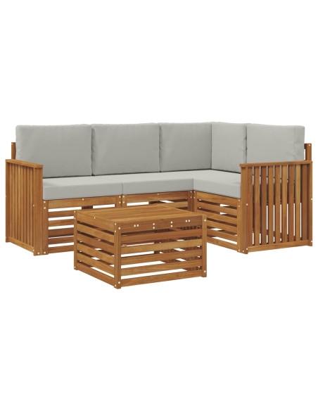 Set di Mobili 5 pcs Grigio Naturale e Chiaro Legno multistrato