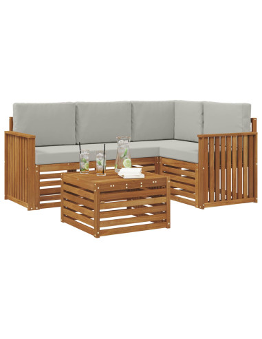 Set di Mobili 5 pcs Grigio Naturale e Chiaro Legno multistrato