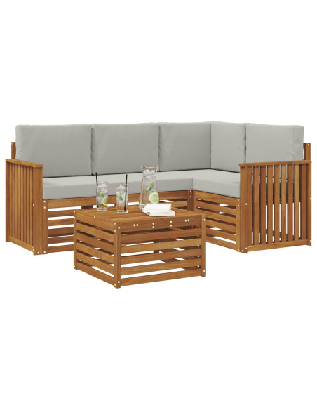 Set di Mobili 5 pcs Grigio Naturale e Chiaro Legno multistrato