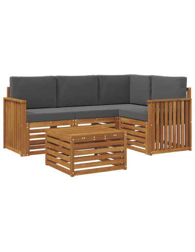 Set di Mobili 5 pcs Naturale e Antracite Legno multistrato