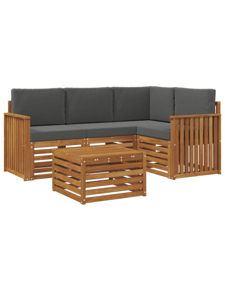 Set di Mobili 5 pcs Naturale e Antracite Legno multistrato