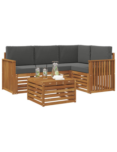 Set di Mobili 5 pcs Naturale e Antracite Legno multistrato