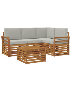 Set di Mobili 5 pcs Grigio Naturale e Chiaro Legno multistrato 2