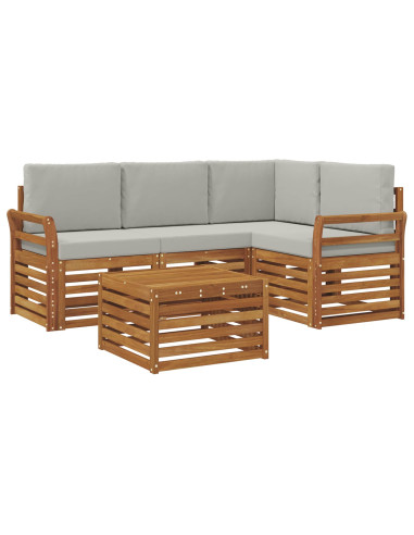 Set di Mobili 5 pcs Grigio Naturale e Chiaro Legno multistrato