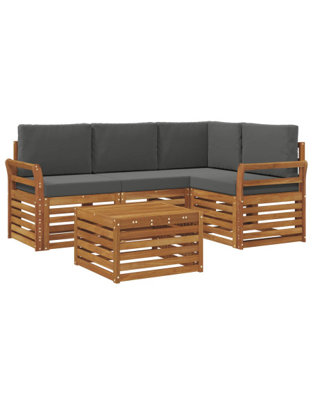 Set di Mobili 5 pcs Naturale e Antracite Legno multistrato